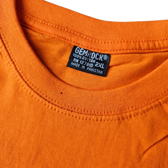 Gemrock Men's Solid Color T-Shirt - Orange - Picture 6 of 7